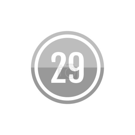 Téléchargez les illustrations : Numéro 29 dans l'icône ronde. illustration web simple - en licence libre de droit