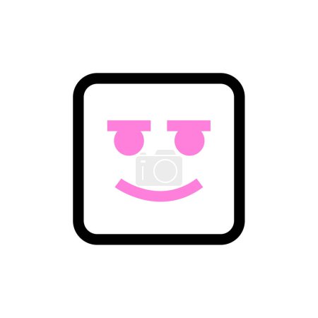 Illustration for Vector emoticon face, emoji icon, line illustration - Royalty Free Image