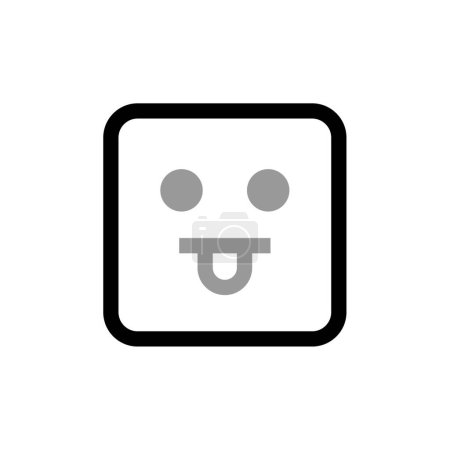Téléchargez les illustrations : Emoji icône de ligne mince, illustration vectorielle - en licence libre de droit