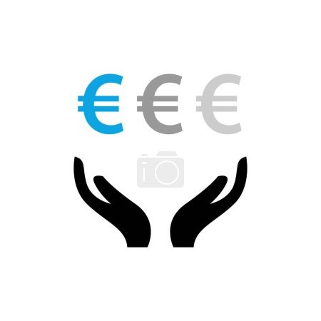 Téléchargez les illustrations : Euro signe icône concept vectoriel illustration - en licence libre de droit