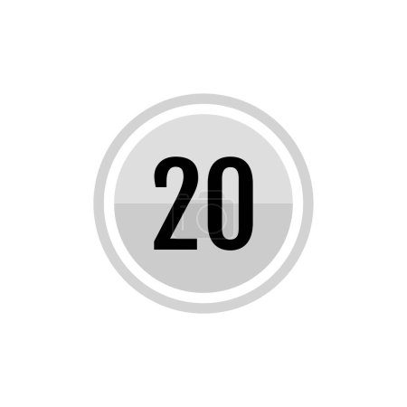 Téléchargez les illustrations : Logo vectoriel design de numéro rond 20 - en licence libre de droit