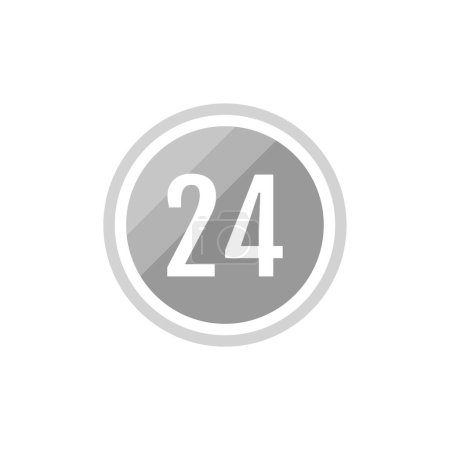 Téléchargez les illustrations : Numéro 24 dans l'icône ronde. illustration web simple du bouton 24 - en licence libre de droit