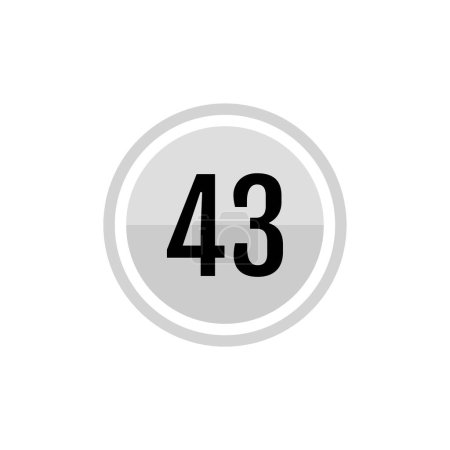 Téléchargez les illustrations : Numéro 43 dans l'icône ronde. bouton web simple - en licence libre de droit