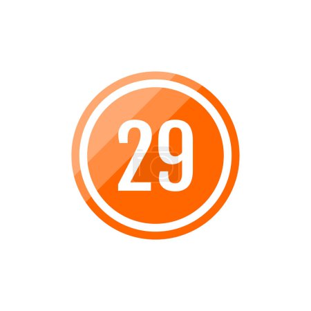 Illustration for Number 29 in round icon. simple web illustration - Royalty Free Image