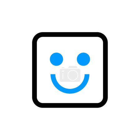 Ilustración de Icono cuadrado emoji, diseño de ilustración vectorial - Imagen libre de derechos