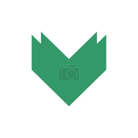 Ilustración de Letra v vector geométrico simple logo verde - Imagen libre de derechos