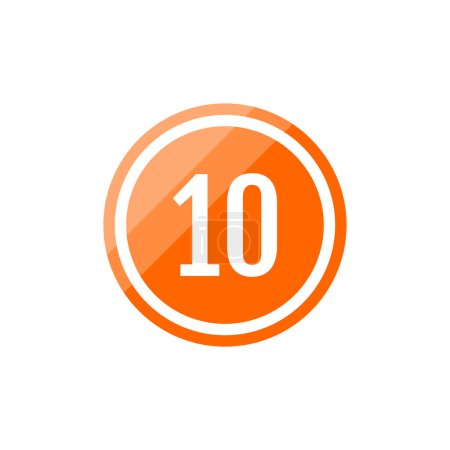 Téléchargez les illustrations : Icône d'illustration vectorielle ronde du numéro 10 - en licence libre de droit