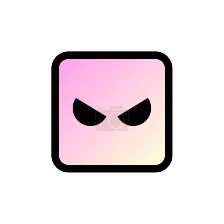 Ilustración de Icono cuadrado emoji, diseño de ilustración vectorial - Imagen libre de derechos