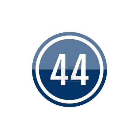 Ilustración de Cristal redondo azul marino vector ilustración signo icono del número 44 - Imagen libre de derechos