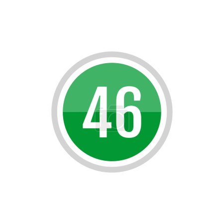 Illustration for Simple web illustration. number 46 in round icon - Royalty Free Image