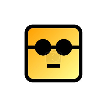 Ilustración de Icono plano glifo emoji, ilustración vectorial - Imagen libre de derechos