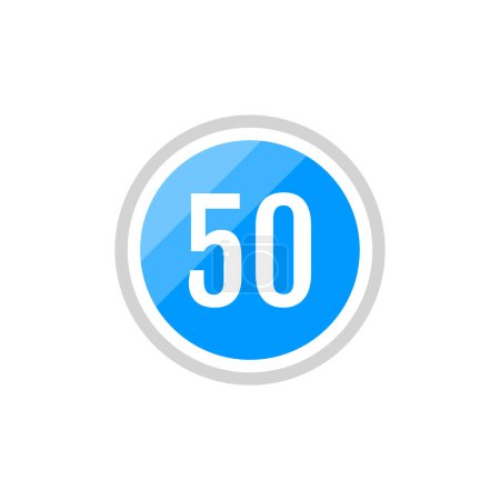 Illustration for Round vector illustration icon of number 50 - Royalty Free Image