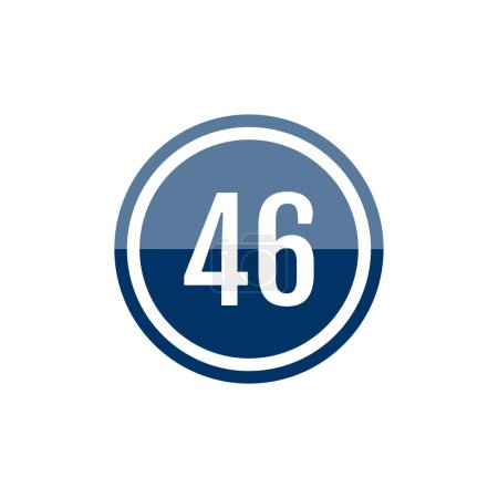 Illustration for Simple web illustration. number 46 in round icon - Royalty Free Image