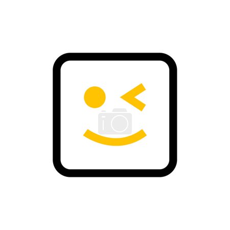 Ilustración de Guiños sonrisa icono vector. línea plana estilo ilustración eps 1 0 - Imagen libre de derechos