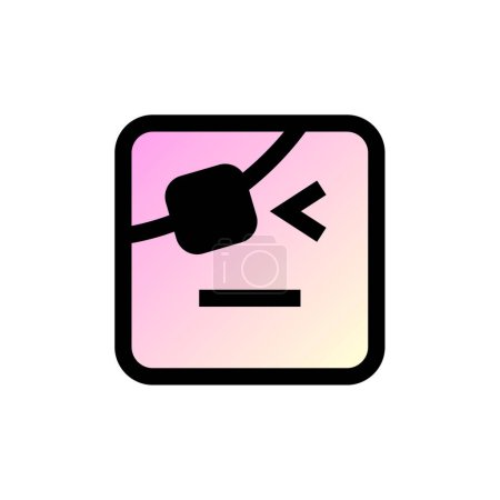 Illustration for Emoji glyph flat icon, vector ilustration - Royalty Free Image