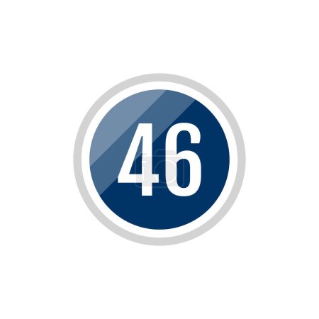 simple web illustration. number 46 in round icon