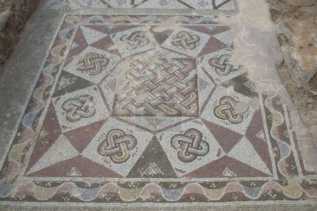 Photo for Mosaic floor in ancient building in Greece - Royalty Free Image