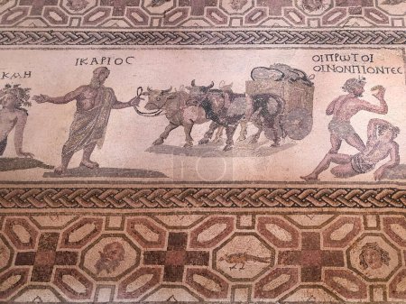 Foto de Hermoso mosaico antiguo en el templo griego - Imagen libre de derechos