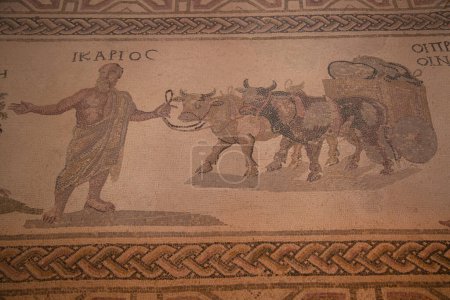 Foto de Hermoso mosaico antiguo en el templo griego - Imagen libre de derechos