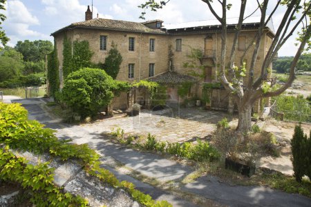 Large villa along banks of river Gardon in French countryside just outside Avignon and next to Pont Du Gard in the Provence Region.