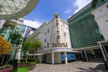 Photo for Singapore - February 26, 2023: Capitol Theatre, briefly Kyo-Ei Gekijo, is a historic cinema and theatre located in Singapore. It was adjoined to four-storey building known as the Capitol Building. - Royalty Free Image