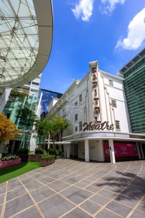 Photo for Singapore - February 26, 2023: Capitol Theatre, briefly Kyo-Ei Gekijo, is a historic cinema and theatre located in Singapore. It was adjoined to four-storey building known as the Capitol Building. - Royalty Free Image