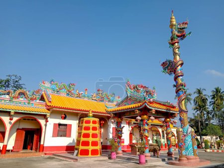 Trang, Thailand - January 22, 2024: Tha Kong Yea Shrine is a Chinese style temple located in Trang, Thailand. The shrine houses the Tham Kong Yia deity. 