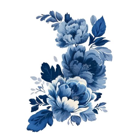 Vintage Aquarell Blaue Blumen isoliert