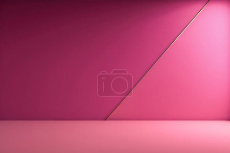 Foto de Hermoso telón de fondo versátil para el diseño y la presentación del producto con una pared rosa y piso liso. - Imagen libre de derechos