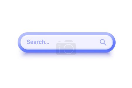 Search bar. Realistic 3d design In plastic cartoon style. Icon isolated on white background. Modern vector illustration