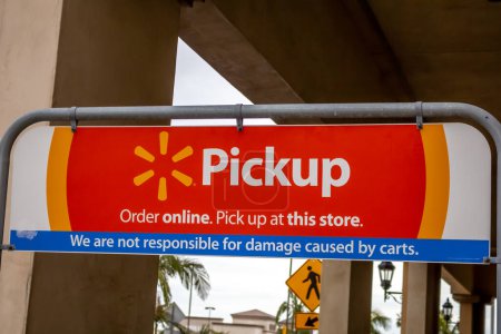 Photo for Los Angeles, California, United States - 03-01-2019: A view of a Walmart pickup sign. - Royalty Free Image