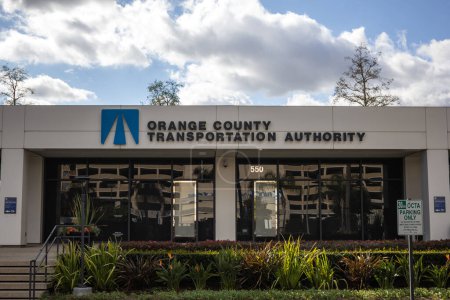 Photo for Orange, California, United States - 03-10-19: A view of building front sign for the Orange County Transportation Authority. - Royalty Free Image