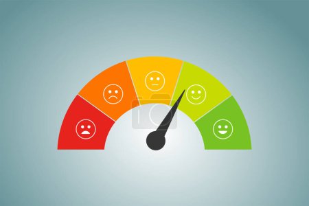 Leistungsbewertung oder Kundenfeedback, Emotionseditor-Vektorillustration