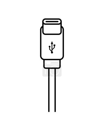 Téléchargez les illustrations : Icône USB-C, illustration vectorielle d'icône - en licence libre de droit