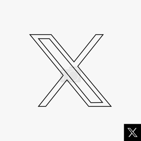 Illustration for Vector twitter new x logo illustration on white background vector - Royalty Free Image