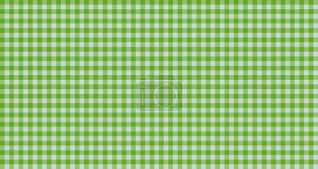 Illustration for Green checkered pattern tablecloth - Royalty Free Image
