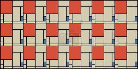 geometric style. Colorful bauhaus vector illustration. Mosaic Piet Mondrian emulation.