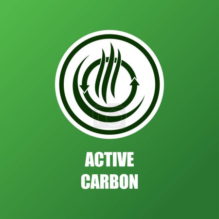 activated carbon emission prevention logo symbol.
