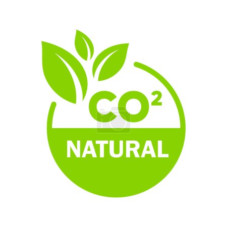 Téléchargez les illustrations : CO2 green stamp carbon free, air pollution industrial production eco friendly isolated sign - en licence libre de droit