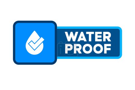 Flat icon with water proof on dust background flat blue vector icon