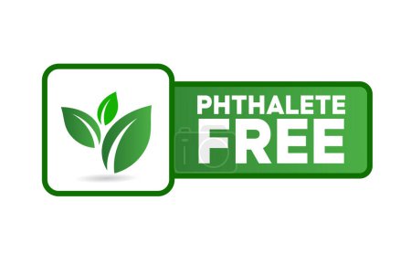 Phtalate libre signe étiquette produit sans phtalate ajouté icône vecteur.