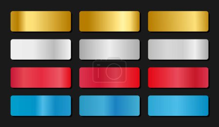 Set of gradient color gradients. Vector illustration for your design.