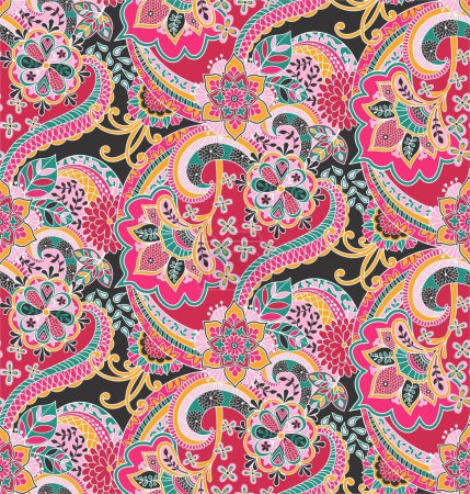 Illustration for Colorfull Seamless Paisley Pattern - Royalty Free Image