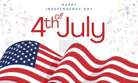 Photo for Happy 4th fo July, United States Independence Day Design, red blue patriotic background - Royalty Free Image