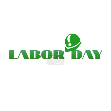 Labor Day embossed reflectiv dimensional wording on white background