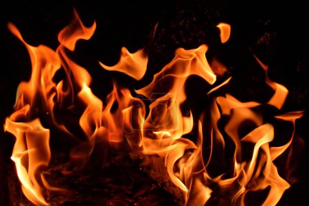 Photo for Fire flame on black background, abstract background - Royalty Free Image