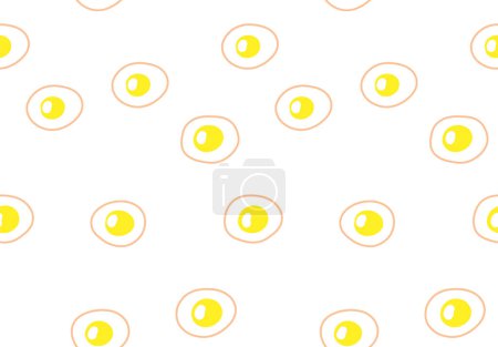 Illustration for Seamless pattern with eggs. Cute hand drawn doodle funny style fried, boiled, raw chicken, quail eggs illustration. Cartoon style repeatable yolks wallpaper, cover, background, page, wrapping, print - Royalty Free Image