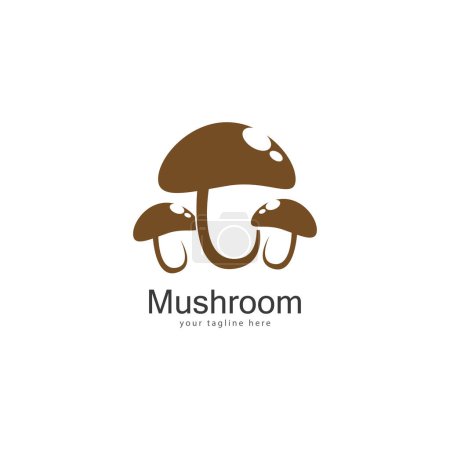 Téléchargez les illustrations : Modèle de conception vectorielle de logo champignon - en licence libre de droit