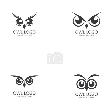 Téléchargez les photos : Hibou oeil logo modèle de conception - en image libre de droit