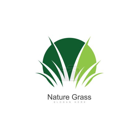 Téléchargez les illustrations : Nature Grass logo design vecteur Creative Grass logo design Modèle Illustration - en licence libre de droit